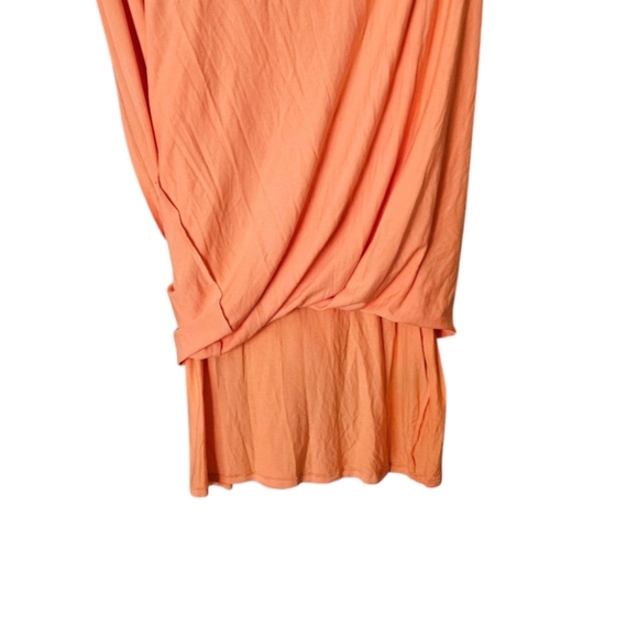 Bebe Stretch Jersey Knit Orange Sleeveless Maxi Dress Gold Beaded Detail sz SM - Picture 2 of 6